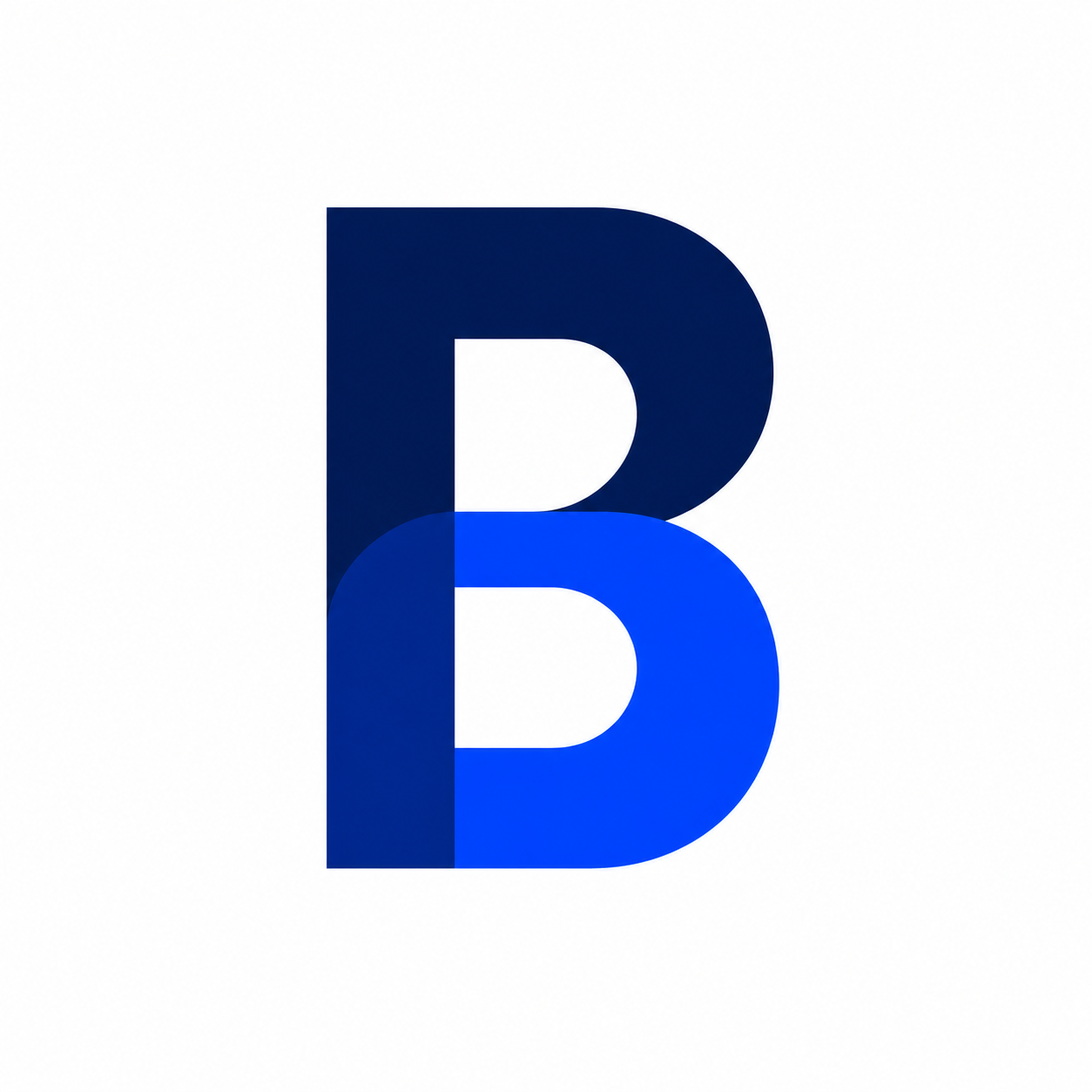 Modern letter B logo with bold rounded geometric shapes