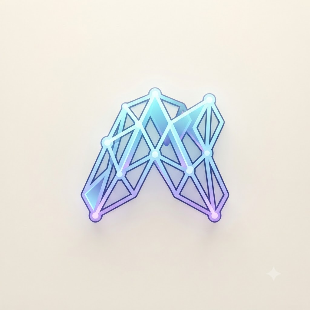 Technology logo with interconnected geometric nodes