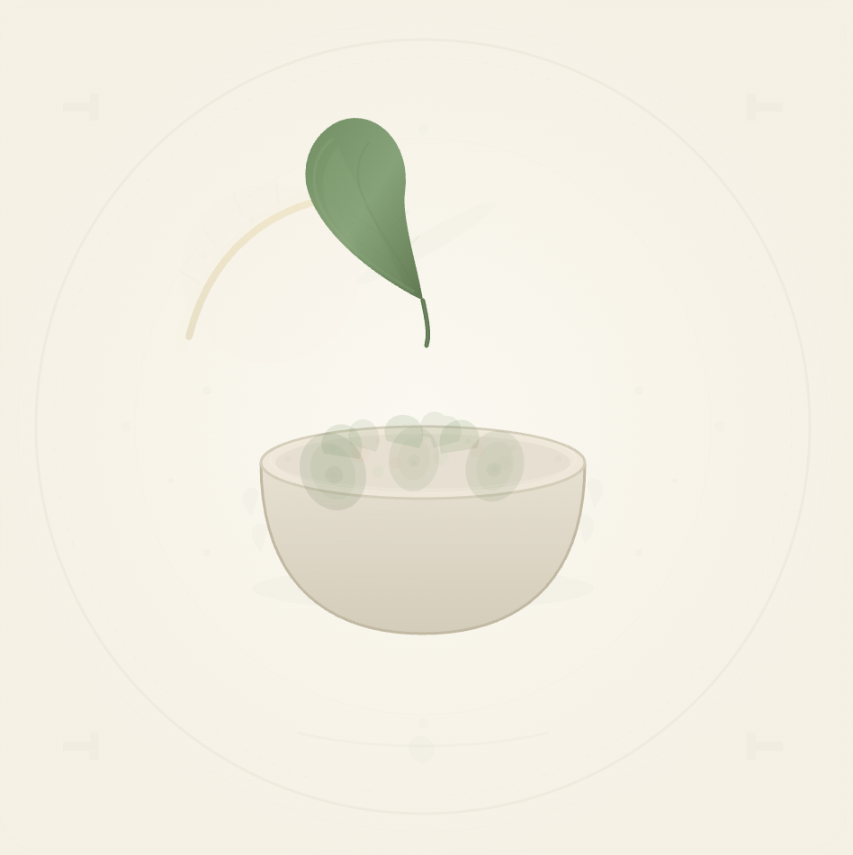 Healthy food logo with salad bowl, leaf, and sun arc