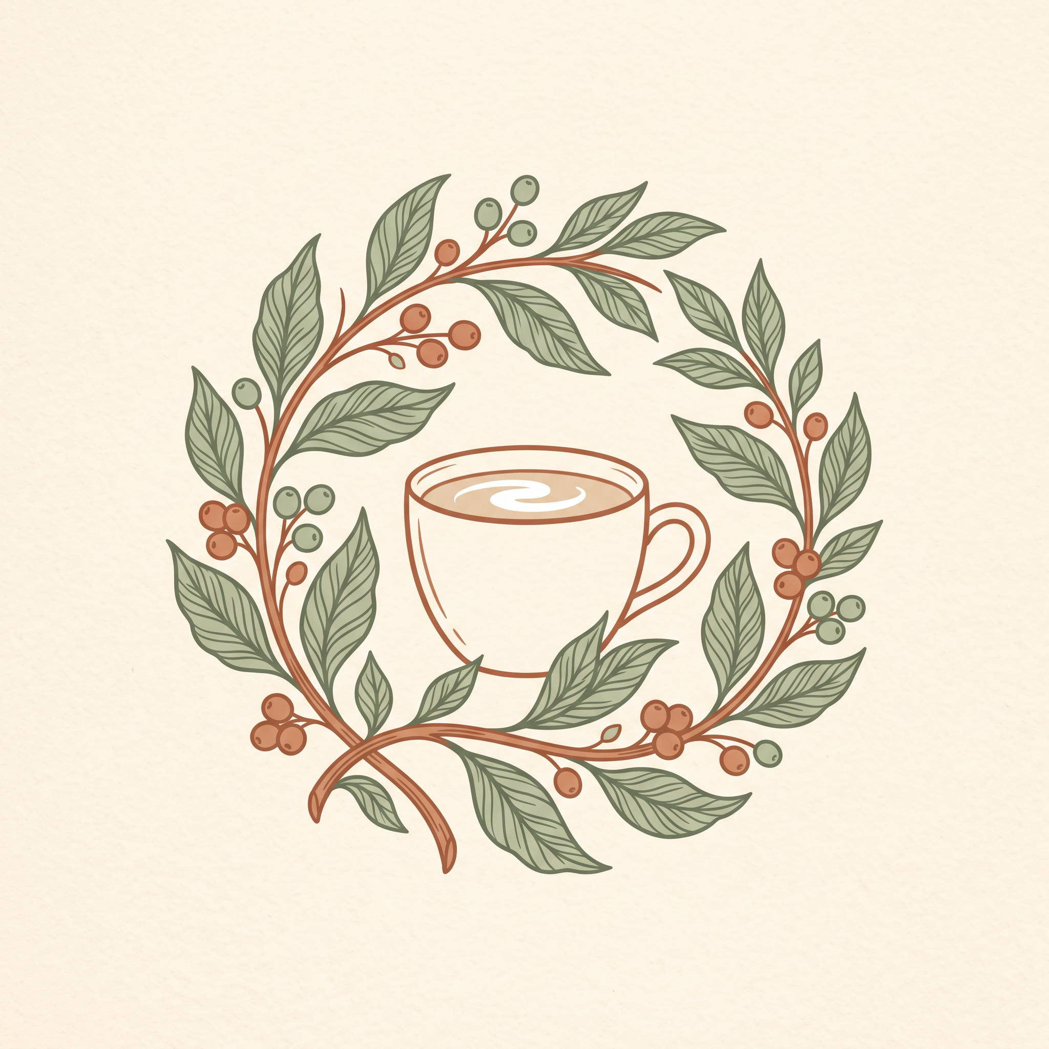 Vintage coffee shop logo with French press and decorative rays