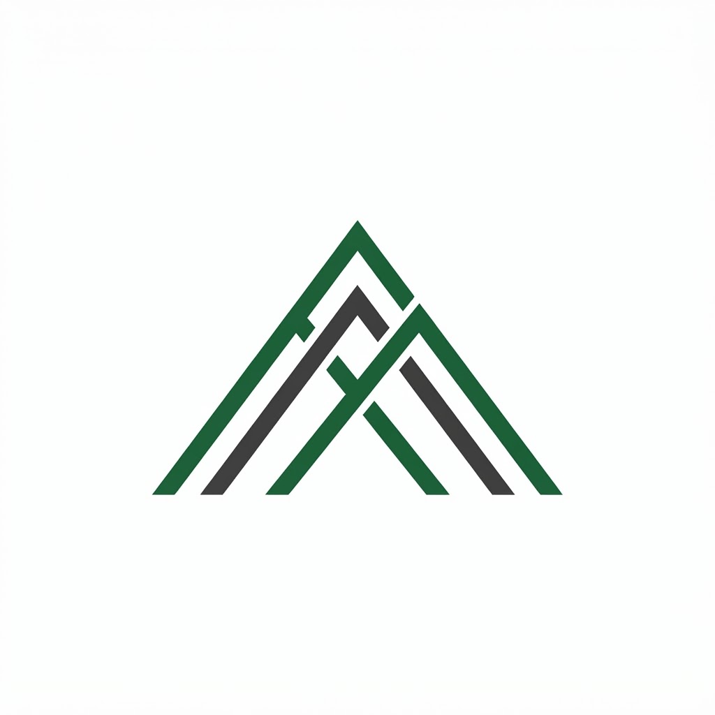 Simple outdoor logo with geometric mountain peak lines