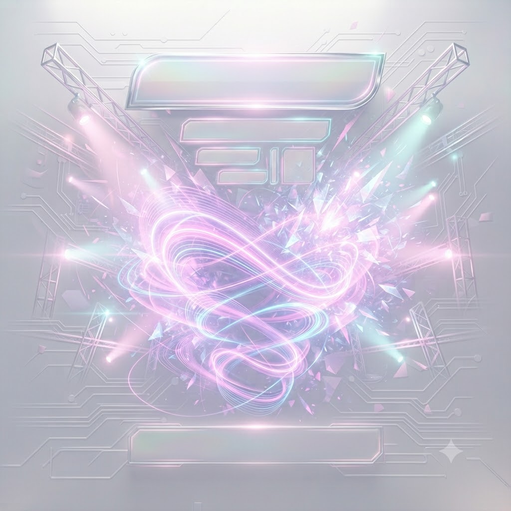 AI-generated neon concert poster with glowing sound waves