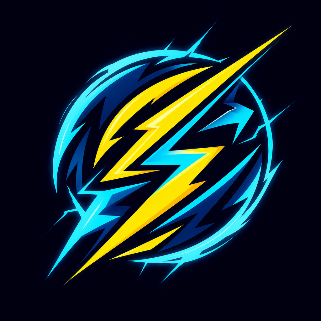 Original speed superhero logo with lightning streak badge