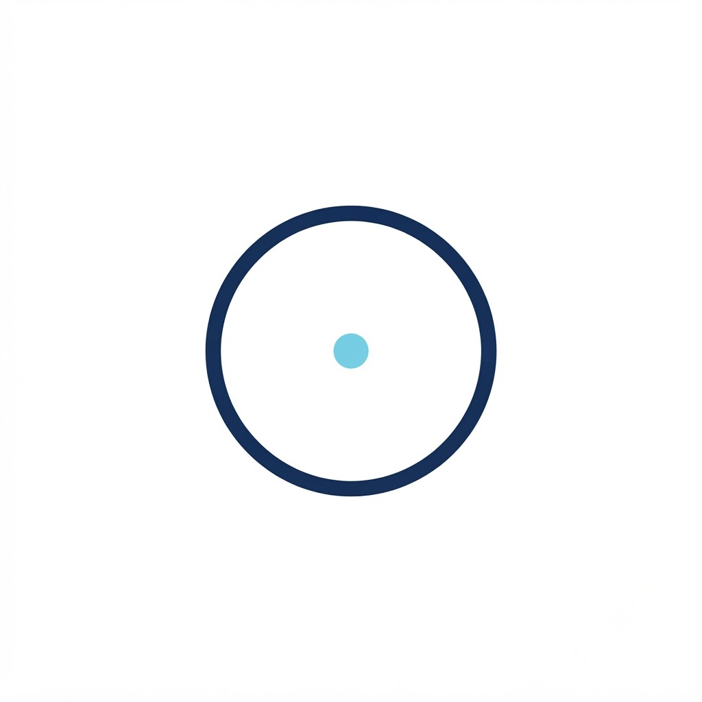 Simple abstract logo with an orbit circle and central dot