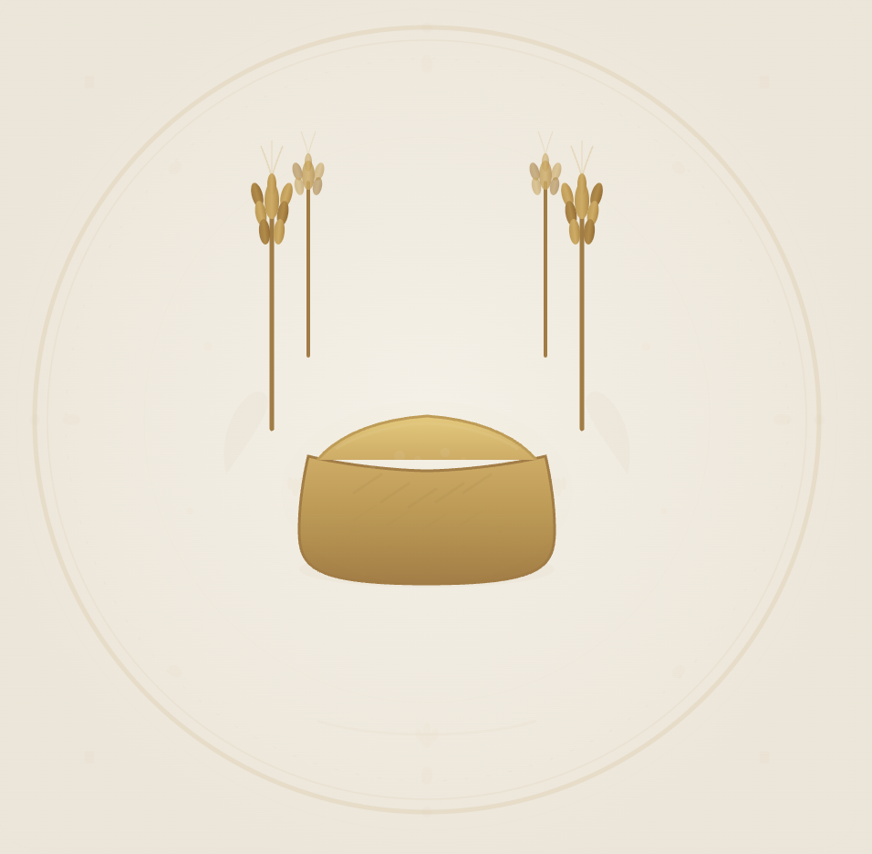 Artisan bakery logo with wheat stalks and loaf emblem