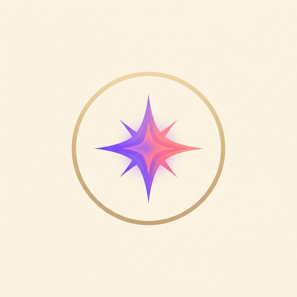 Simple event logo with a sparkle inside a circular frame