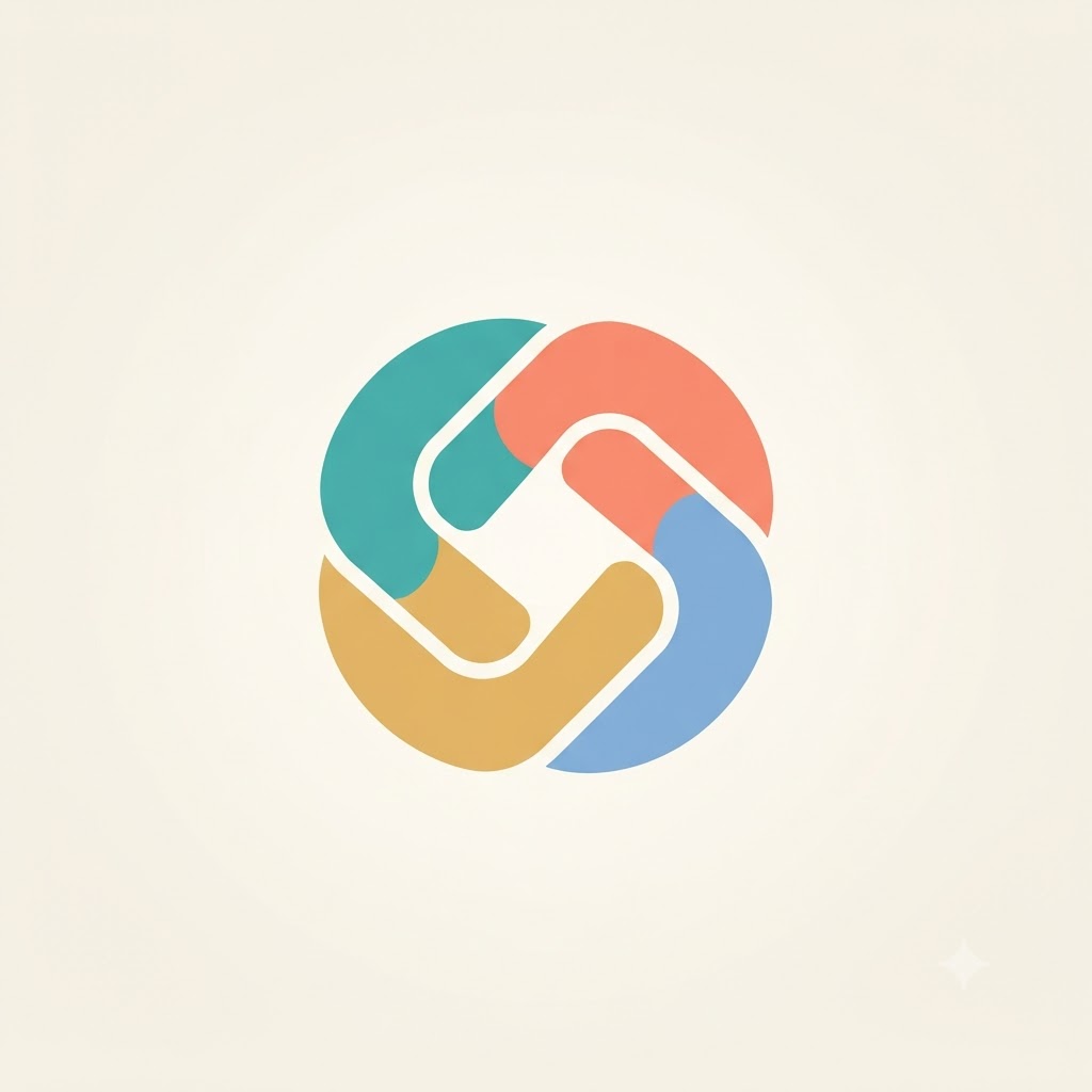 Community project symbol logo with four connected segments forming an open circular knot