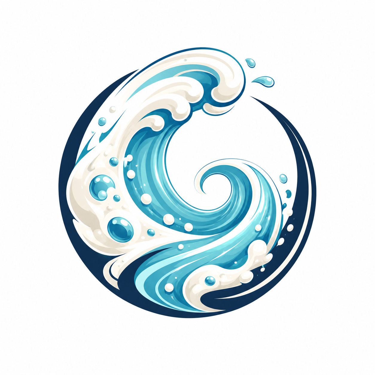 Hand wash logo with sculptural foam swirl crest