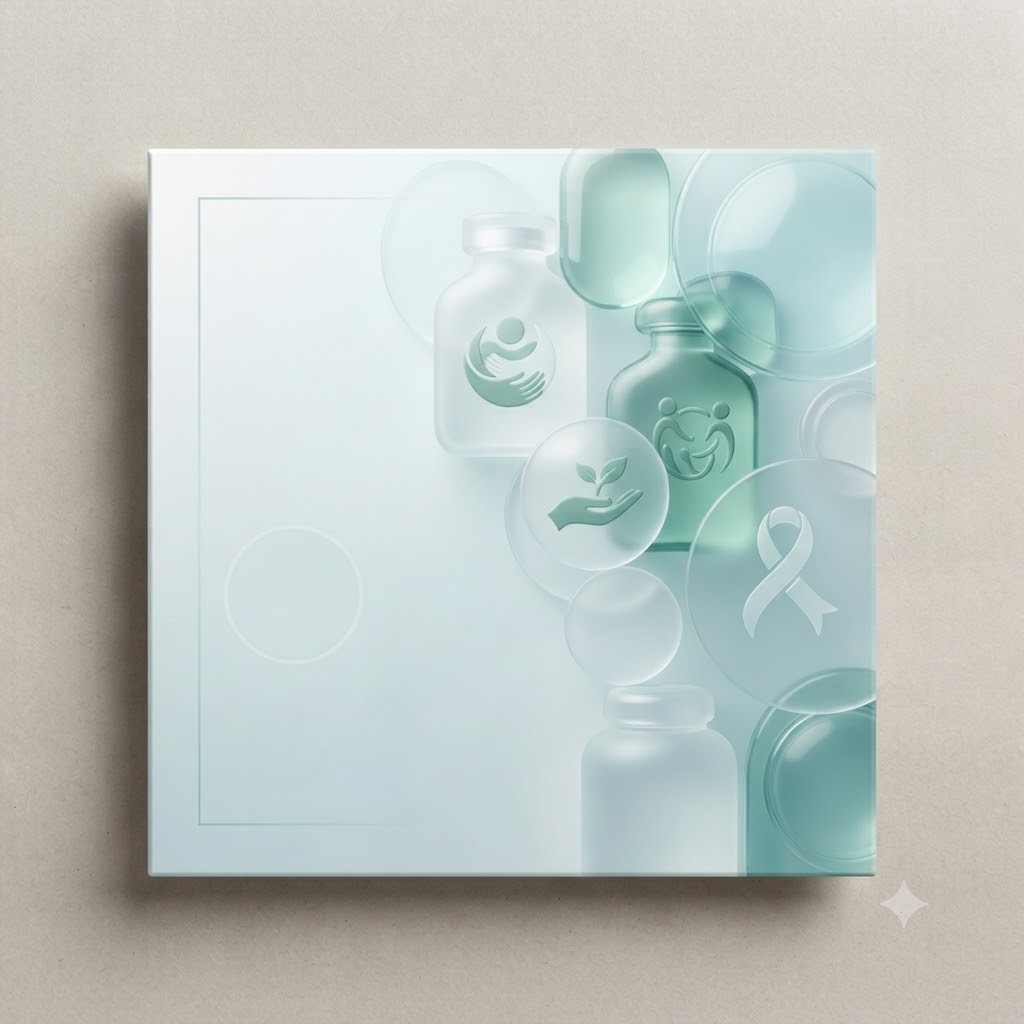Healthcare professional banner with translucent medical forms and open space