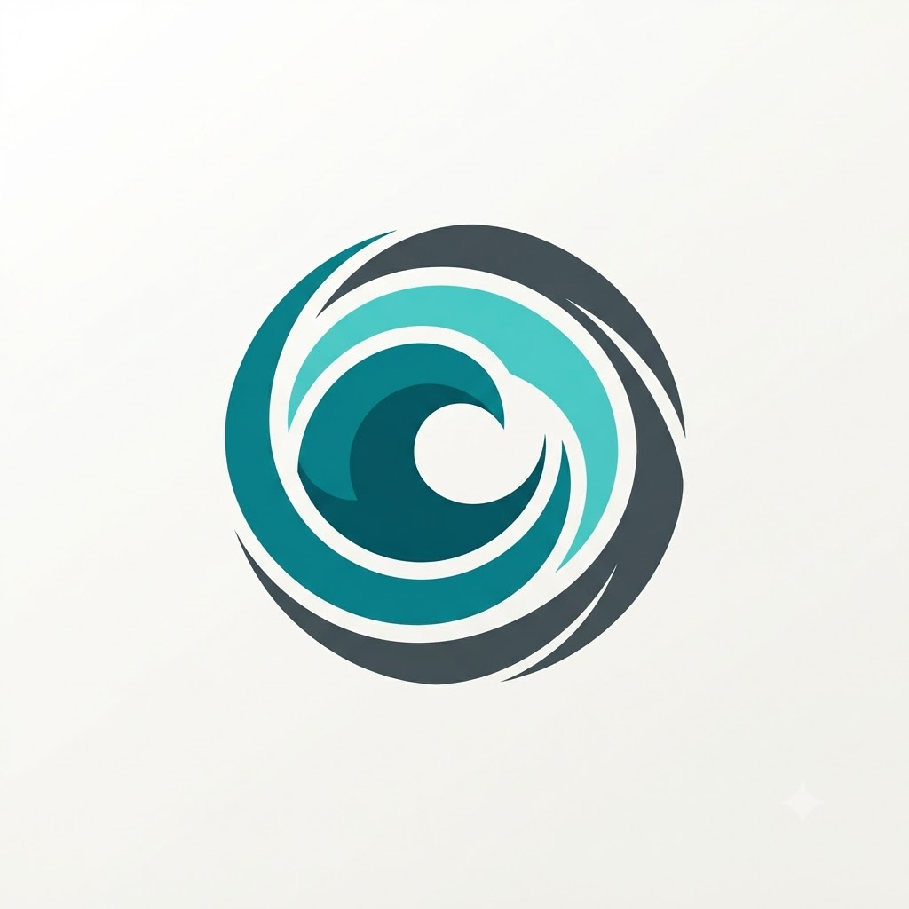 Modern symbol logo with three concentric wave forms