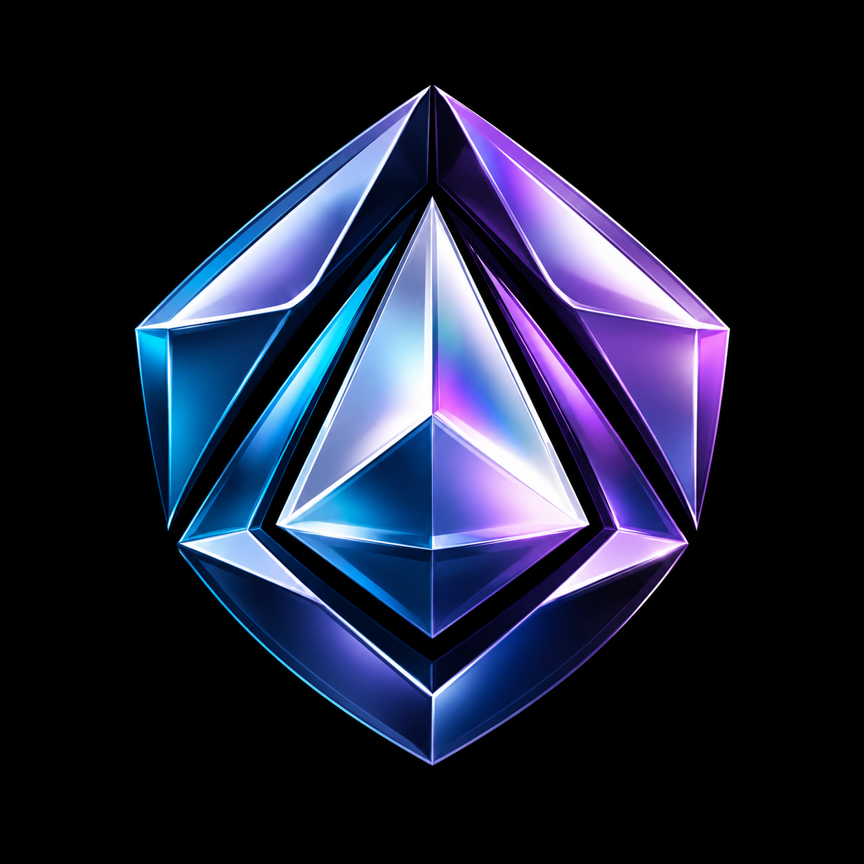 Boutique vehicle care logo with iridescent prism facets