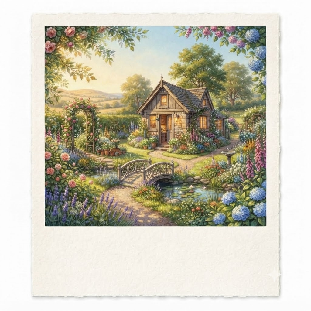 Thank-you postcard with wildflowers on textured handmade paper