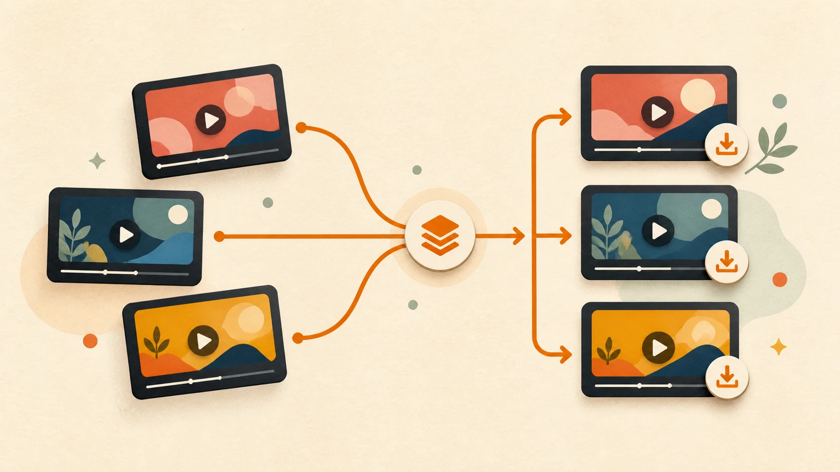 Cross-platform video preview for processing multiple video links