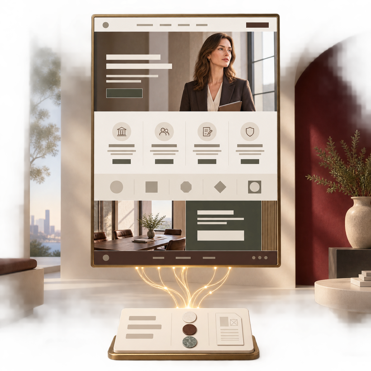 AI website builder turning a professional brief into a premium law firm website