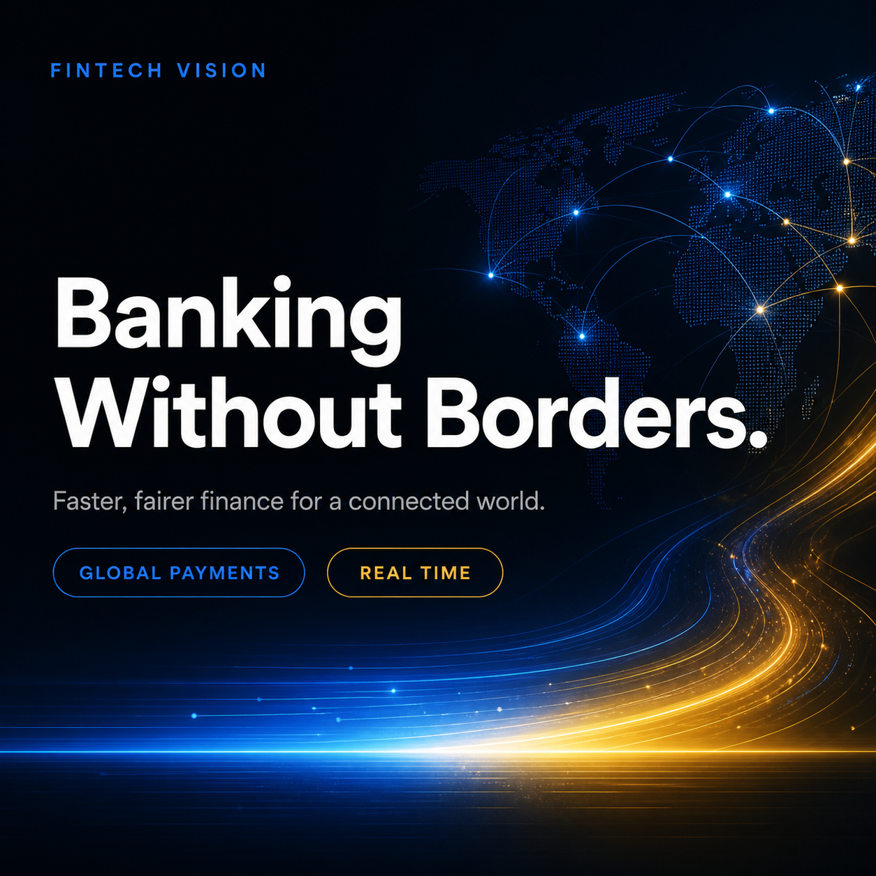 AI presentation maker example featuring a global fintech and borderless banking deck