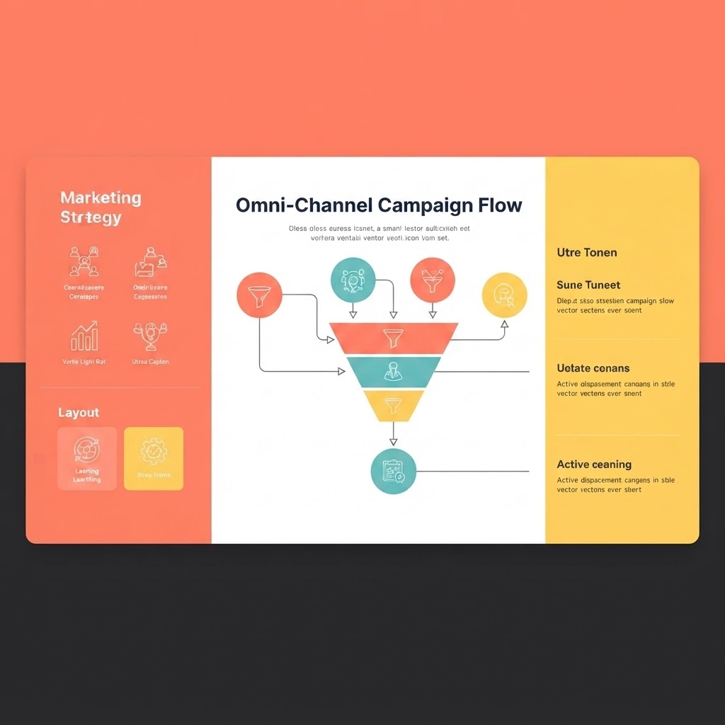 Creative marketing strategy presentation slide with vibrant colors and engaging infographic elements