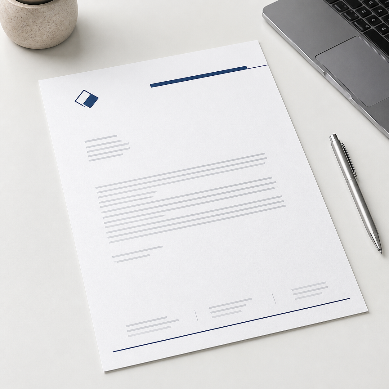 Professional corporate letterhead created with AI for business correspondence