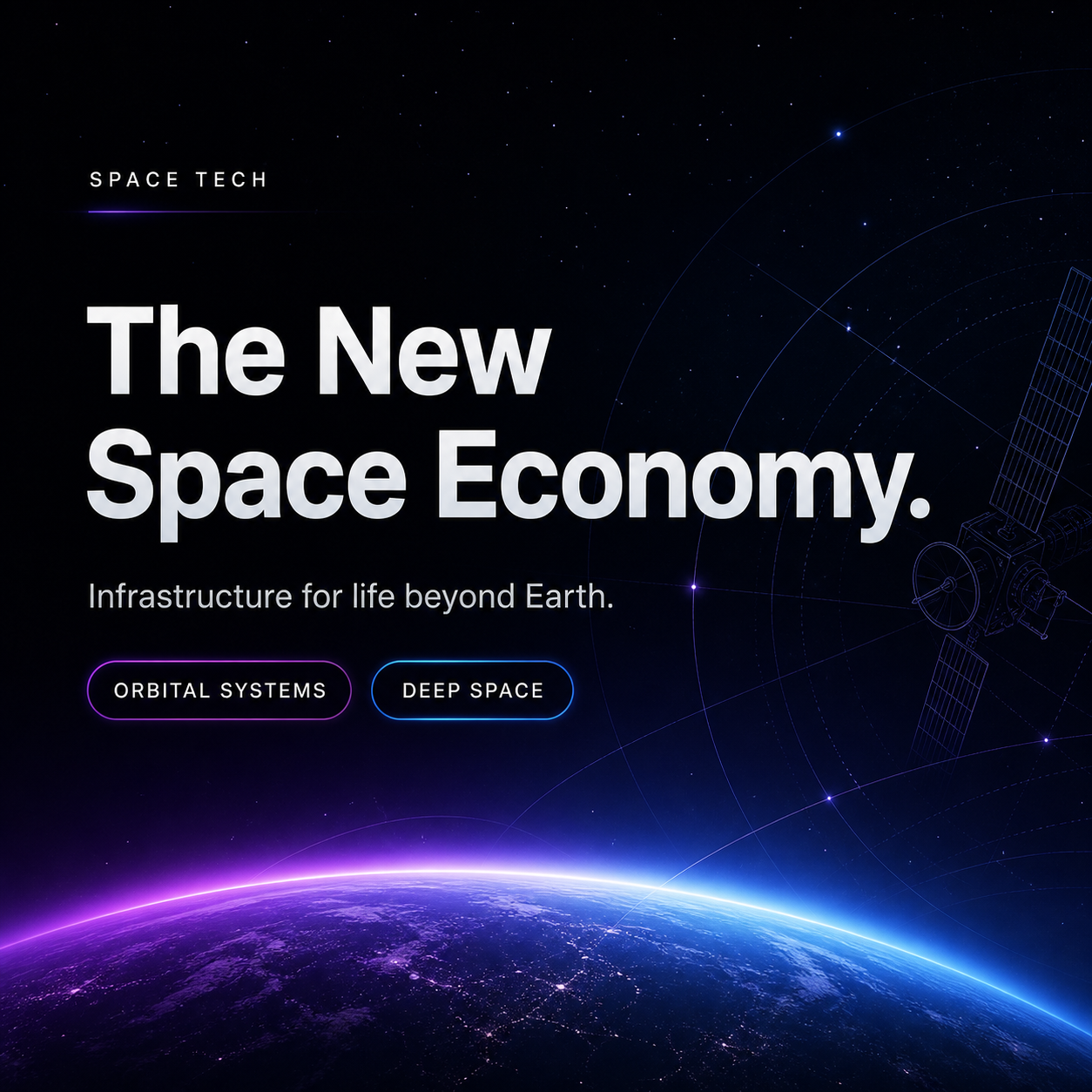 AI presentation maker example featuring a futuristic space technology presentation