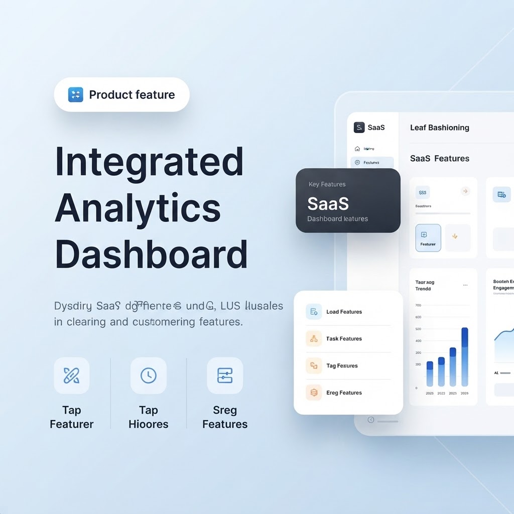 Sleek product feature showcase presentation slide designed with modern UI mockups