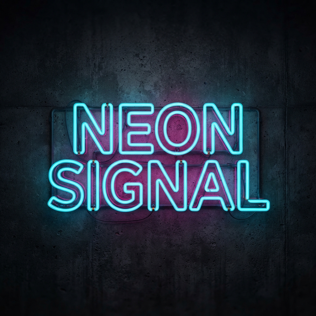 AI Text Logos Generator preview with glowing futuristic lettering