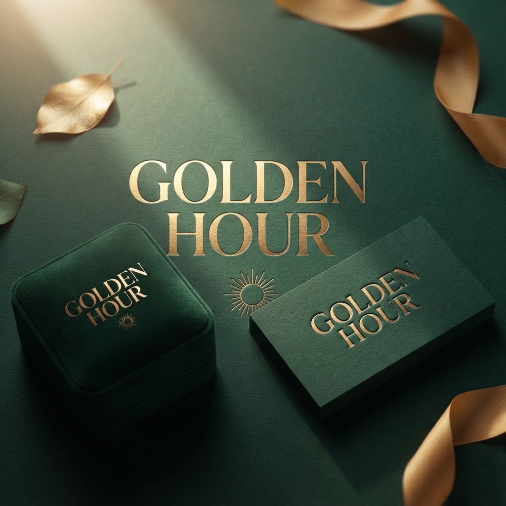 AI Text Logos Generator preview of a gold foil luxury wordmark