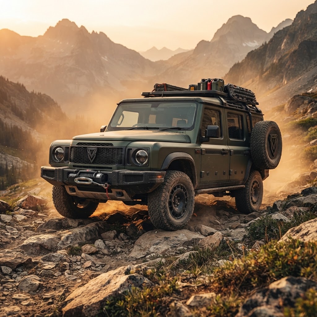 Custom car logo featured on an off-road vehicle badge