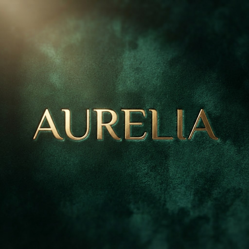 AI-generated luxury gold foil text logo on emerald velvet