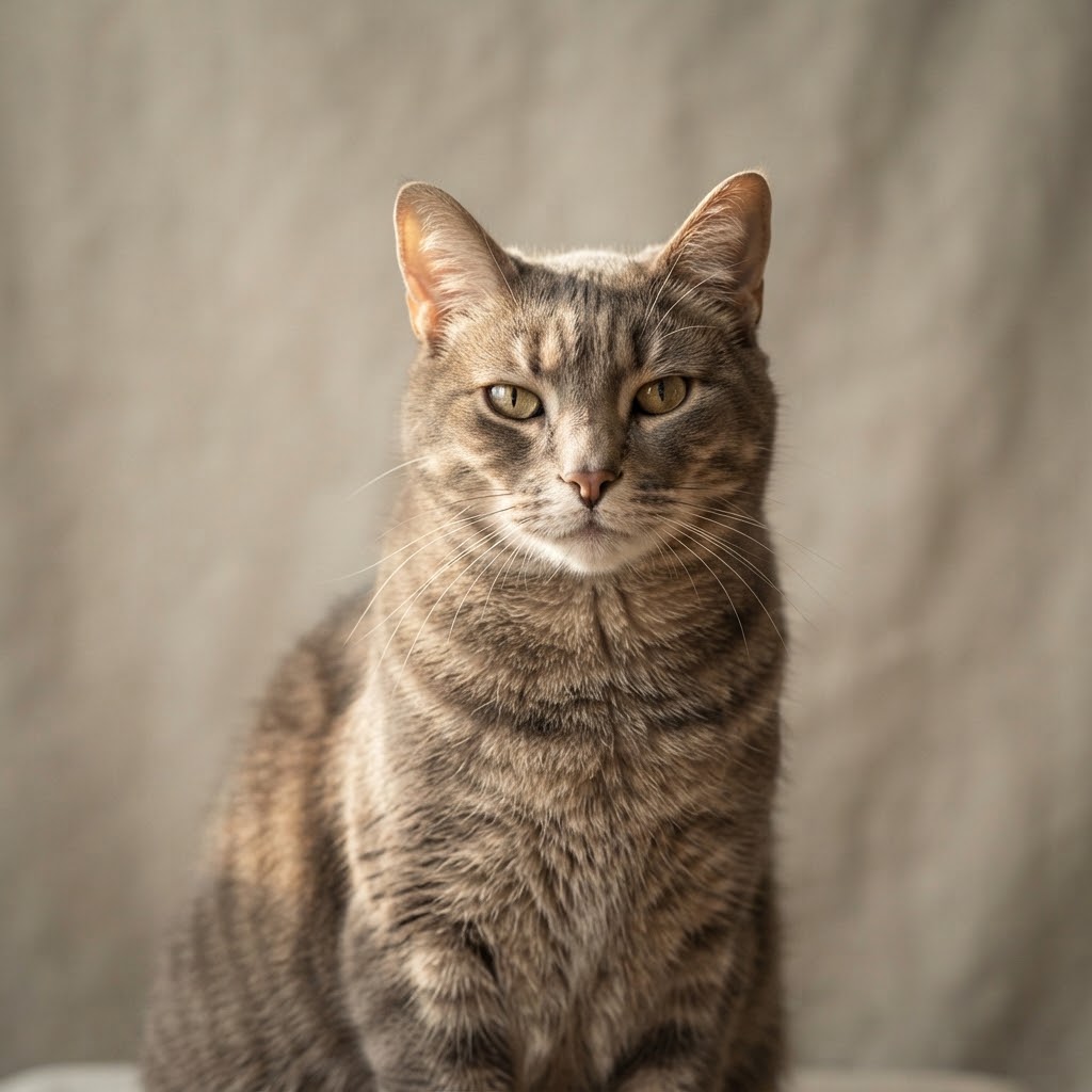 Realistic pet portrait with detailed fur and soft lighting