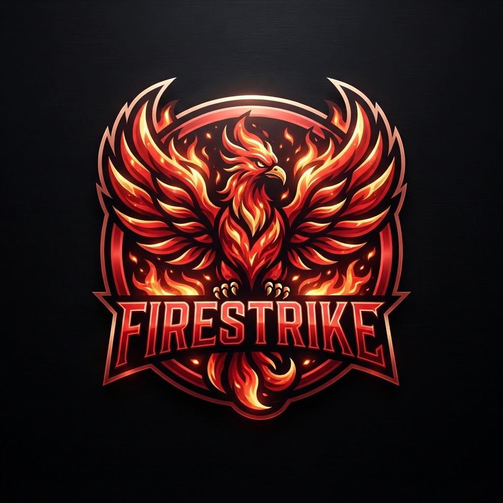 Flaming phoenix esports logo named Firestrike