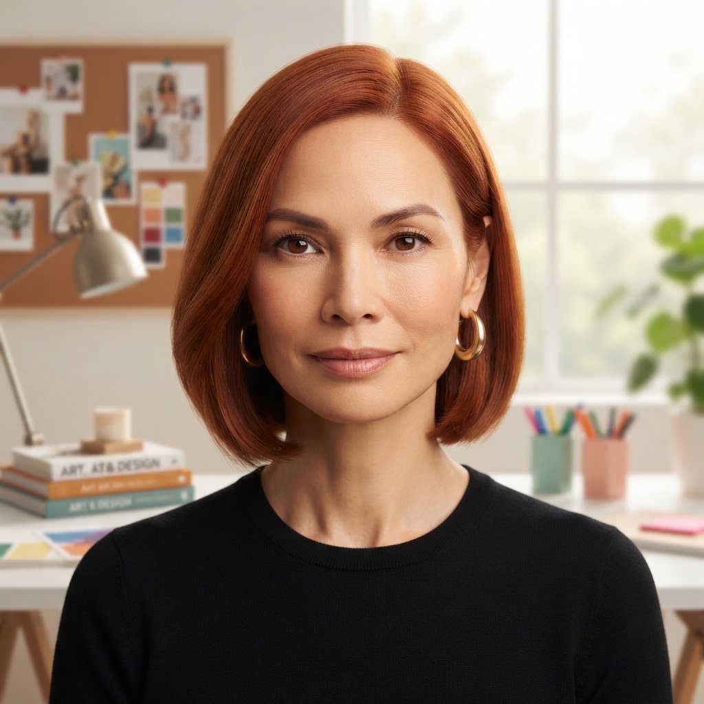 AI background replacement for a professional business portrait