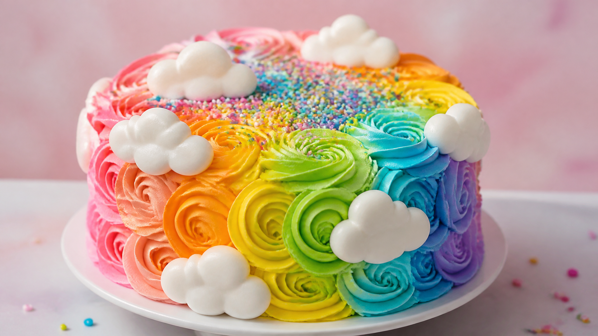 AI Cake Generator Rainbow Cream Birthday Party Cake Effect picture