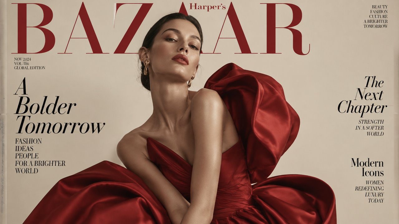 alt="High-fashion editorial magazine cover mockup generated by AI magazine generator"