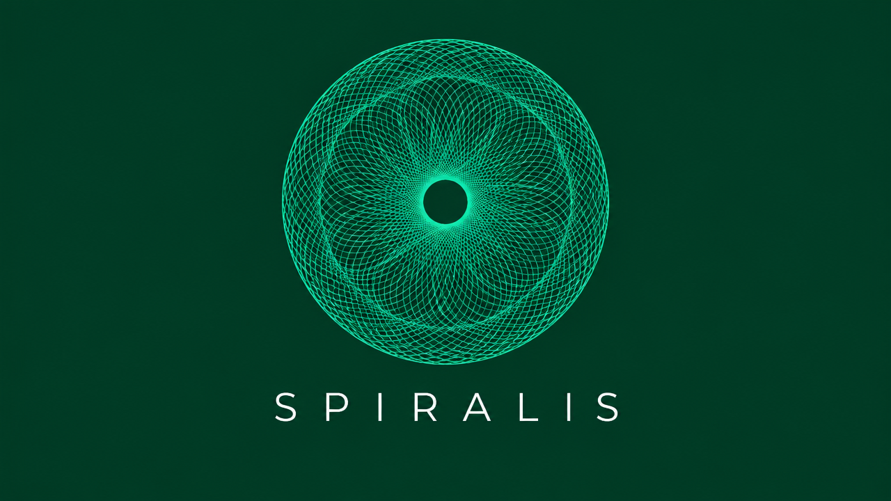 The circular Logo design featuring a precise geometric twisted rope decorative flower plate with woven lines on a solid dark green base plate