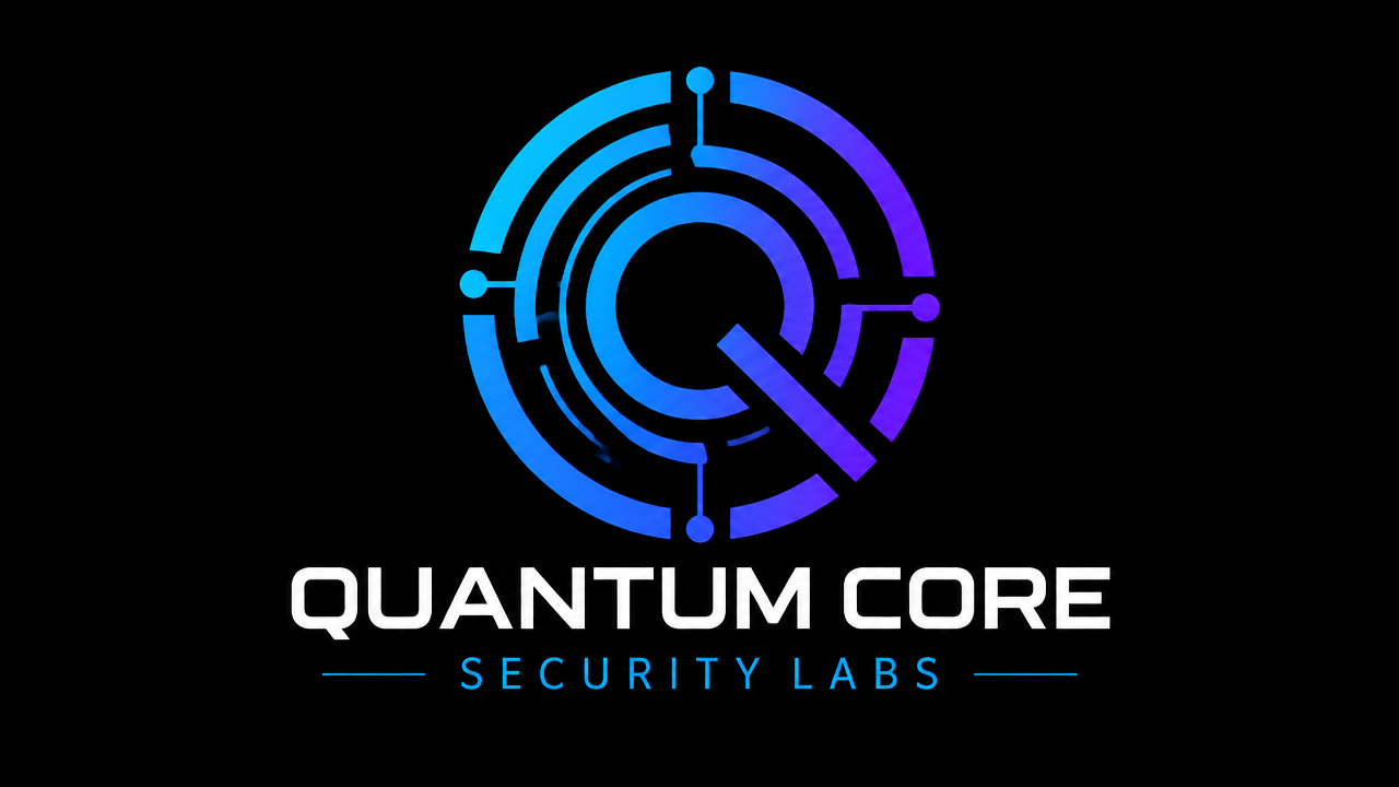 Concentric circle radar data ring on pure black background and simple IT enterprise Logo design for quantum computing
