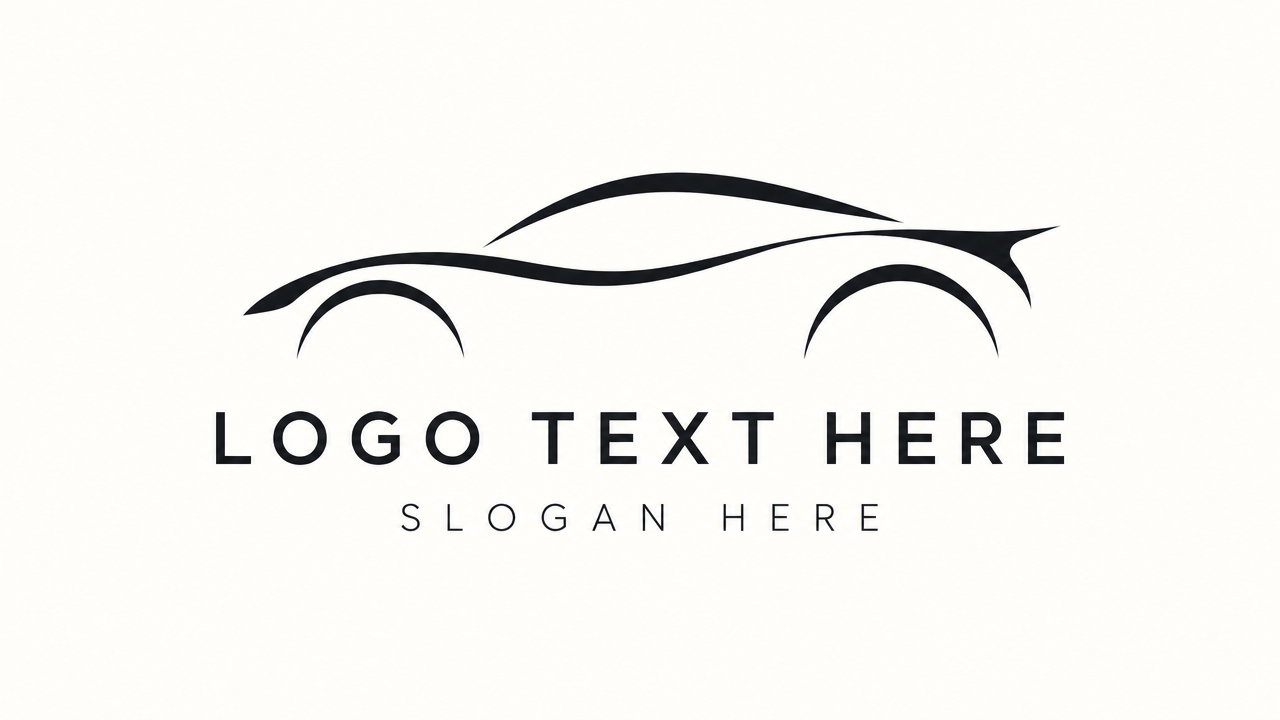 Minimalist continuous line art car logo template