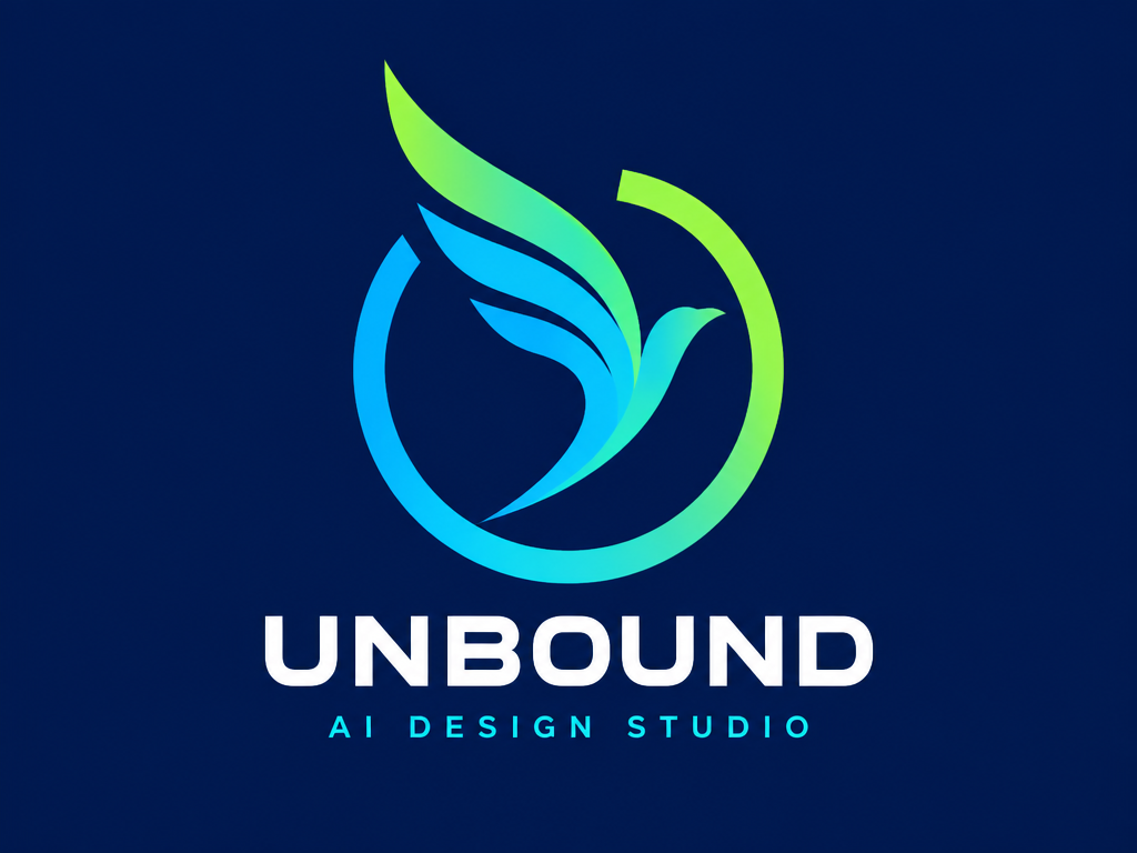 The minimalist, boundary-breaking 2D vector circular Logo design on the deep blue background card vividly interprets the professional circular logo that breaks through the limitations of complex software and is generated in seconds from scratch.