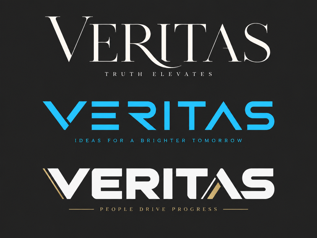 Online zero-threshold design of pure text Logo effect display: Instantly generate three professional font layout solutions for the same brand text: high-end serif, modern technological geometry, and heavy black display font.