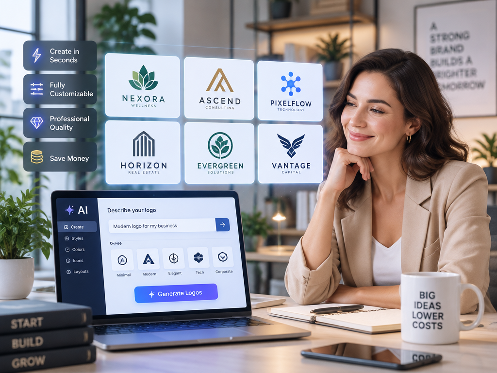 Ai-generated professional service Logo design solutions help enterprises create high-quality brand logos at low cost and quickly