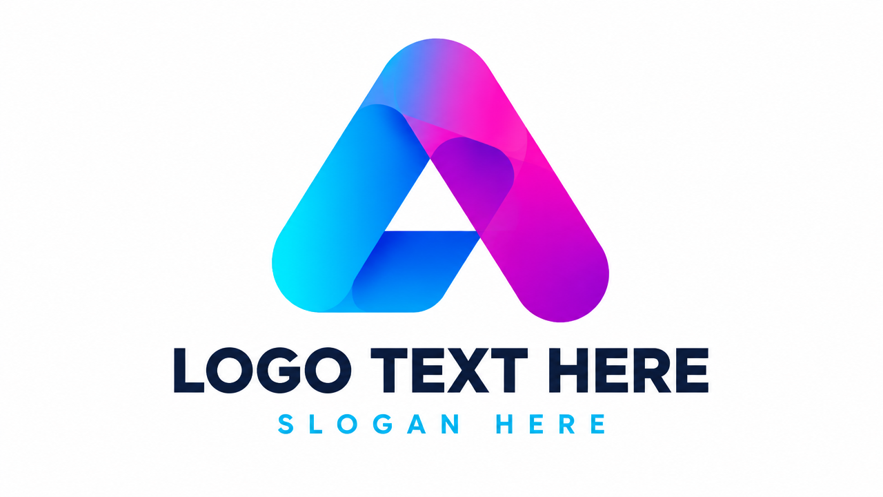 Modern geometric gradient tech logo template with placeholder text