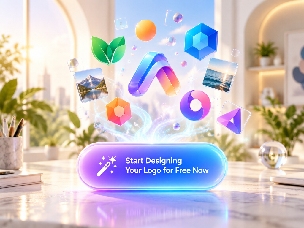 Start designing your brand logo for free with AI picture logo maker without credit card or design skills 图片比例：4:3