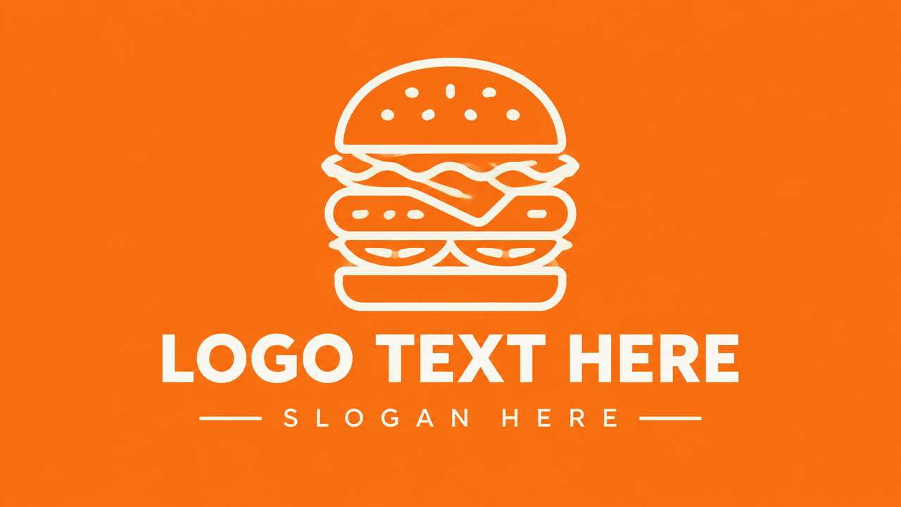 Casual burger eatery logo design template with slogan here