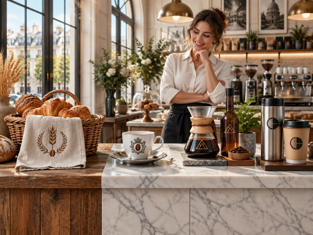 Diverse cafe logo designs tailored for bakery cafe, espresso bar, and modern coffee lab mockups