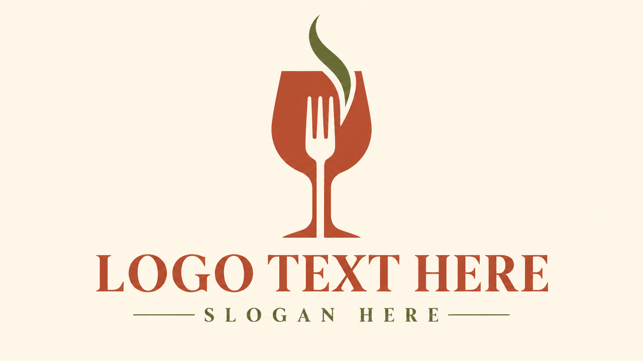 Innovative modern gastronomy culinary new logo design template in terracotta