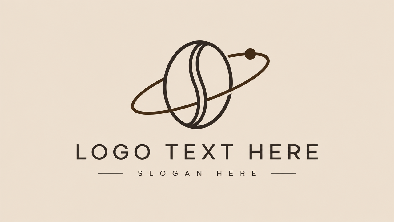 Modern minimalist specialty coffee roaster logo template with bean icon