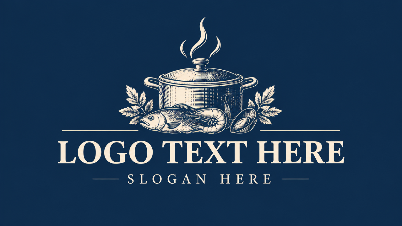 Traditional bistro eatery logo template with placeholder text