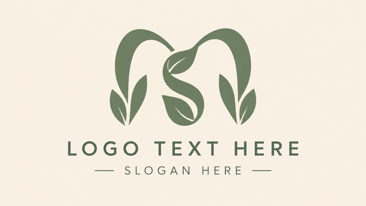Organic botanical wellness MS letter logo design template on oat milk beige
