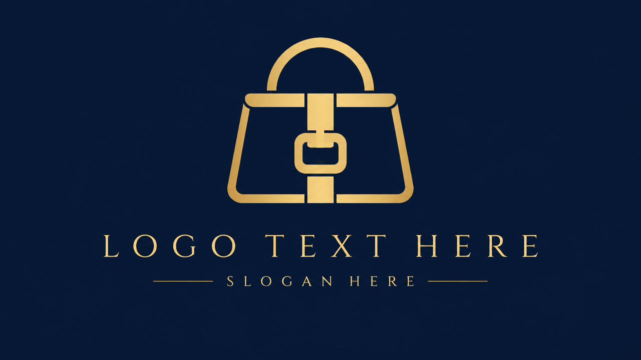 Luxury leather goods and accessories fashion logo design template 