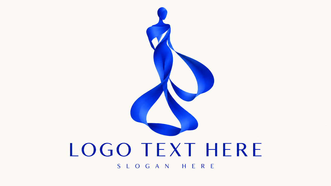 Avant-garde fashion brand fluid ribbon new logo design template on white