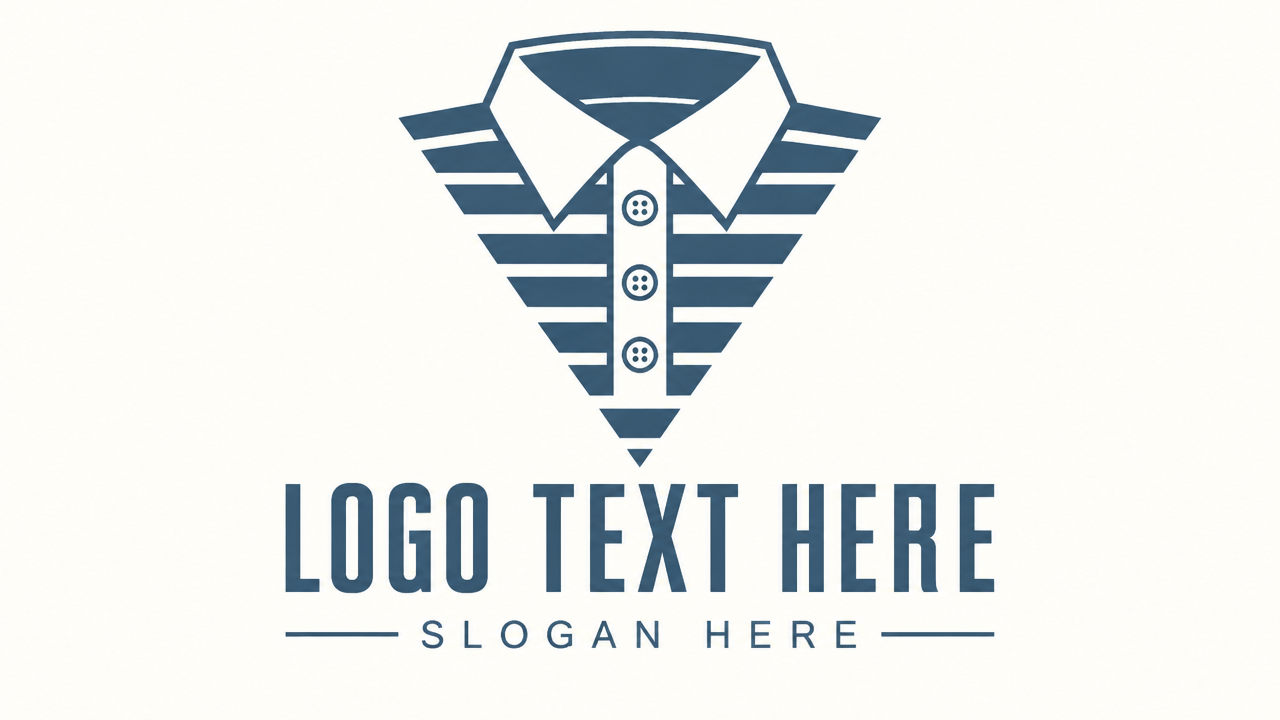 Folded dress shirt inverted triangle clothing logo design template