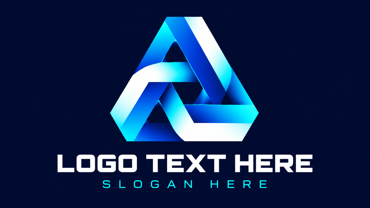 Unique impossible geometry optical loop logo design template with LOGO TEXT HERE.